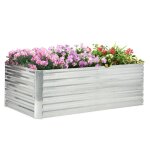 Carr� potager de jardin - outsunny - rectangulaire tubes renforcement acier galvanis� - acier - 180x90x59cm ...
