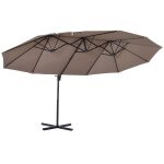 Outsunny - parasol - acier - 445x270x260cm - marron
