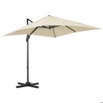 Parasol d�port� - parasol de jardin - outsunny - carr� inclinable manivelle pied acier haute densit� ...