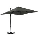 Parasol d�port� - parasol de jardin - outsunny - carr� inclinable manivelle pied m�tal haute densit� ...