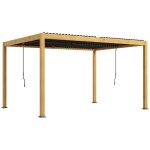 Pergola - outsunny - 395x300x228cm - aluminium - naturel