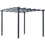 Pergola autoportante - outsunny - style contemporain toit terrasse � d�corer robuste - m�tal - 3x3x23 ...