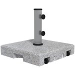 Pied de parasol - outsunny - 41x41x37. 5cm - granit - gris