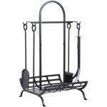 Outsunny porte bûches - range bûches serviteur de cheminée - multi accessoires dim. 45l x 40l x 78h cm ... Outsunny porte bûches - range bûches serviteur de cheminée - multi accessoires dim. 45l x 40l x 78h cm ...