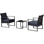 Outsunny - salon de jardin - métal - 42. 5x40x39cm - noir Outsunny - salon de jardin - métal - 42. 5x40x39cm - noir
