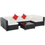 Outsunny - salon de jardin - r�sine - 280x150x62cm - brun