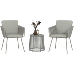 Outsunny - salon de jardin - résine tressée - 55x62x67cm - gris Outsunny - salon de jardin - résine tressée - 55x62x67cm - gris