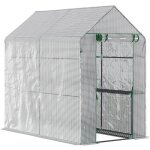 Serre de jardin - outsunny - avec �tag�re 2 niveaux b�che renforc�e 140 g / m� porte zipp�e - acier pe ...