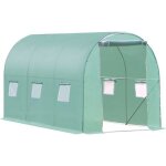 Outsunny serre de jardin tunnel surface sol 6 m 3l x 2l x 2h m chssis tubulaire renforc porte zippe ...