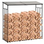 Outsunny serviteur de chemine abri - bches support pour bois de chauffage range - bches pour stockage ...