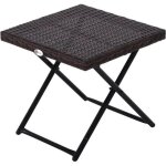 Outsunny - table basse - rsine tresse - 40x40x40cm - marron