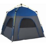 Outsunny - tente de camping - polyester - 240x240x199cm - bleu