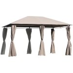 Outsunny - tonnelle de jardin - acier - 398x300x272cm - kaki