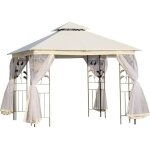 Outsunny tonnelle barnum style colonial double toit toiles moustiquaires amovibles 3l x 3l x 28h m beige ... Outsunny tonnelle barnum style colonial double toit toiles moustiquaires amovibles 3l x 3l x 28h m beige ...