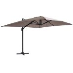 Parasol d�port� inclinable et rotatif 4x3m en aluminium taupe - oviala