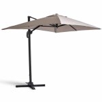 Parasol d�port� inclinable et rotatif 2x3m en aluminium taupe - oviala