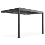 Pergola bioclimatique adoss�e et motoris�e 3 x 4 x 25m gris