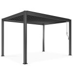 Pergola bioclimatique autoport�e gris 3 x 4 x 2. 57 m - oviala