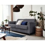 Owen - canap� 3 places convertible express couchage quotidien 140 cm matelas 12 cm en velours c�tel� ...