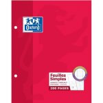 Oxford 200 feuillets mobiles perfors - grands carreaux - 22 cm x 17 cm x 09 cm