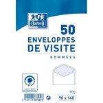 Oxford 50 enveloppes de visit� gomm�es - 14 cm x 9 cm x 2 cm - gris
