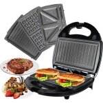 Ozavo - 3 en 1 appareil croque monsieur sandwich grill toaster croque gaufre 750w