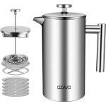 Ozavo - cafetire  piston 1l inox isotherme avec 5 filtres remplacement acier inoxydable