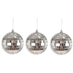 Boules � facettes - ptit clown - lot de 3 - 8 cm - argent - � suspendre