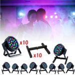 Pack de 10 projecteurs party - par181 18x1w rgb dmx + 10 pieds support ibiza sl1 - soirée - mariage - ... Pack de 10 projecteurs party - par181 18x1w rgb dmx + 10 pieds support ibiza sl1 - soirée - mariage - ...