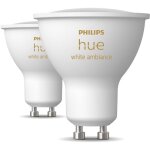 Pack de 2 ampoules led - philips hue - spot gu10 - blanc chaud � blanc froid