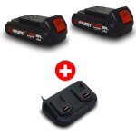 Pack 2 batteries concept 20v lithium 2 ah pour la gamme doutils electro - portatifs x - performer + double ...