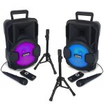 Pack 2 enceintes sono karaoké enfants avec pieds + micros + usb bluetooth batterie idéal cadeaux noël ... Pack 2 enceintes sono karaoké enfants avec pieds + micros + usb bluetooth batterie idéal cadeaux noël ...
