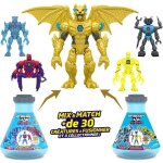 Pack de 2 figurines - mrbeast lab - mix & match - 2 fig hybrids + moiti� de figurine dragon