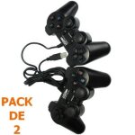 Pack de 2 manettes usb de jeux pour pc (dual - choc)