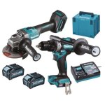 Ensemble de 2 machines 40 v max li - ion 4 ah xgt (df001g + ga005g) makita - dk0124g201 Ensemble de 2 machines 40 v max li - ion 4 ah xgt (df001g + ga005g) makita - dk0124g201