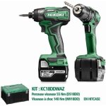 Kit 18v hikoki perceuse ds18dd + visseuse wh18dd + 2 batteries 5ah - kc18ddwaz