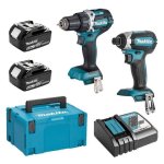 Pack 2 outils - makita - dlx2189tj - perceuse visseuse 18v - 2 batteries 5ah - moteur brushless