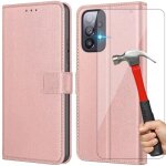 Coque et verres tremp�s pour samsung galaxy a53 5g - rose - anti - choc - protection des informations ...
