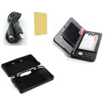 Pack 3 en 1 nintendo 3ds : housse silicone noir - chargeur usb - protection cran