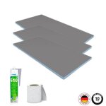 Pack 3 panneaux de construction wedi 125 x 60 x 06 cm + colle polymere tanchit 610 + bande darmature ...