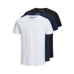 T - shirt - jack & jones - pack de 3 - coton bio - manches courtes - noir - xxxl