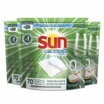 Pack de 3 - sun capsules lave - vaisselle optimum pure tout en 1 0 % 28 capsules