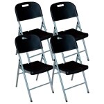 Pack 4 chaises pliantes avec poigne 47x58x87cm o91. noir