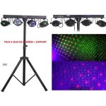 Pack 4 jeu de lumi�re projecteur par led dmx + 2 lasers rouge et vert + support - pieds + t�l�commande ...