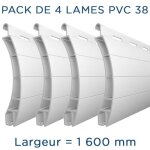 Pack 4 lames - 1600mm - pvc38 - blanc - aj