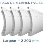 Pack 4 lames - 2200mm - pvc56 - blanc - aj