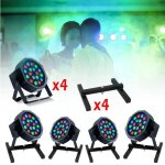Pack de 4 projecteur à led rgb party - par181 dmx 18x1w + 4 embases sol ibiza sl1 - soirée - anniversaire ... Pack de 4 projecteur à led rgb party - par181 dmx 18x1w + 4 embases sol ibiza sl1 - soirée - anniversaire ...