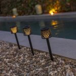 Lot de 4 balises solaires gretita noire - newgarden - ajour�es - autonomes - recharge solaire