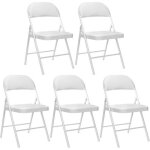 Pack 5 chaises pliantes rembourres o91. blanc