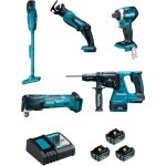 Pack 5 outils 18v (dtd154 + djr183 + dhr243 + dtm51 + dcl180) + 3 batteries 5ah + chargeur + coffret ...
